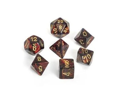 Chessex Scarab® Polyhedral Blue Blood / Gold 7-Die Set (16mm)